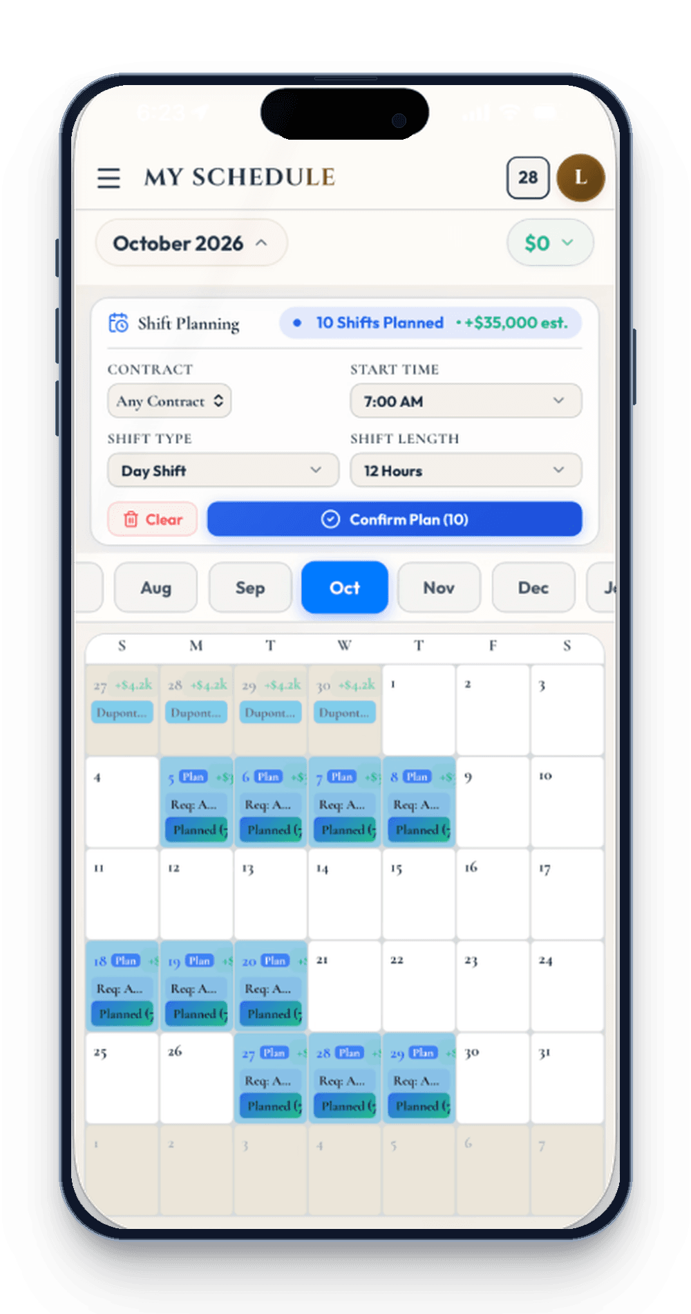 Quantum Mobile Schedule & Shift Tracker