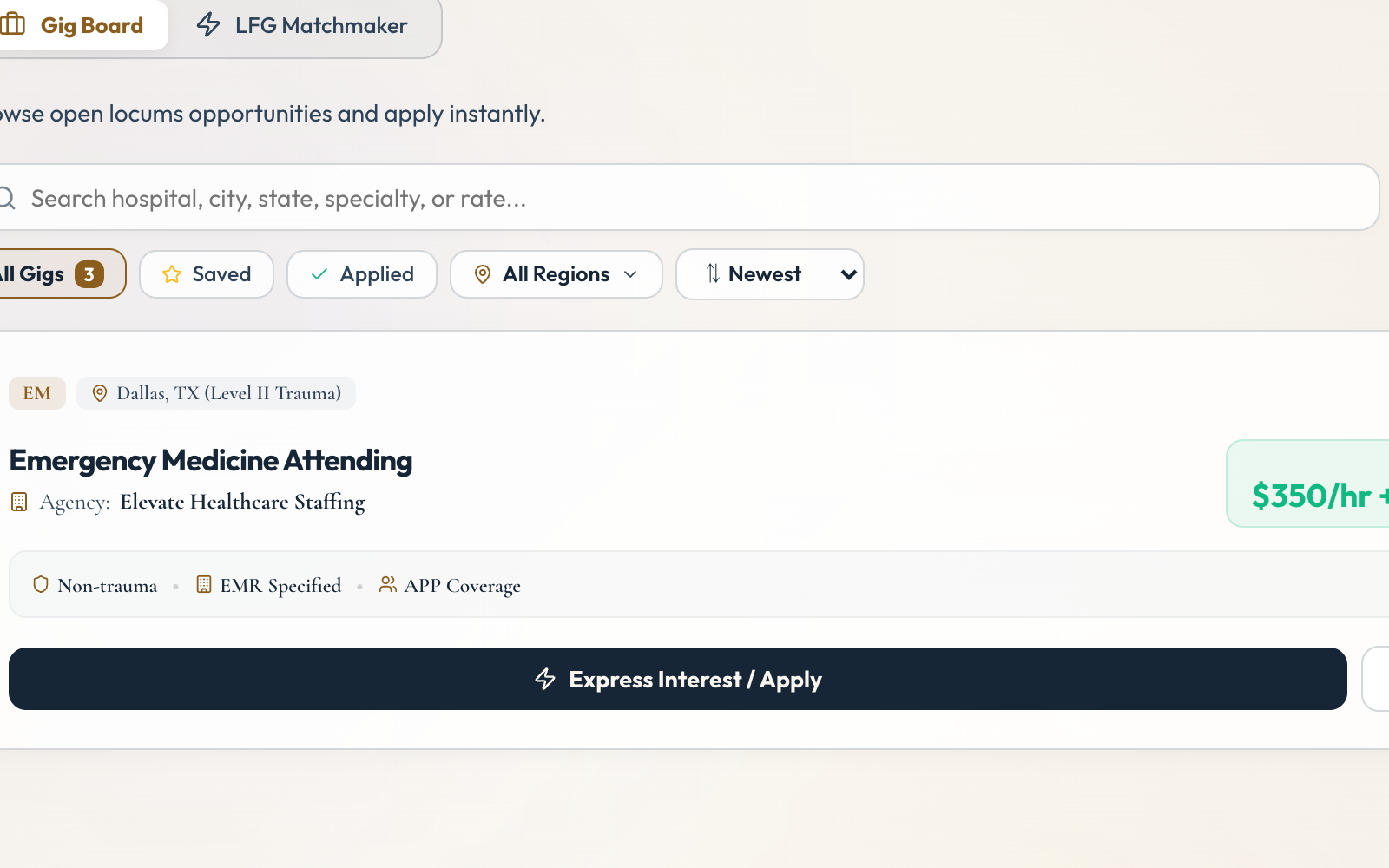 Locum Jobs Portal Feature Preview