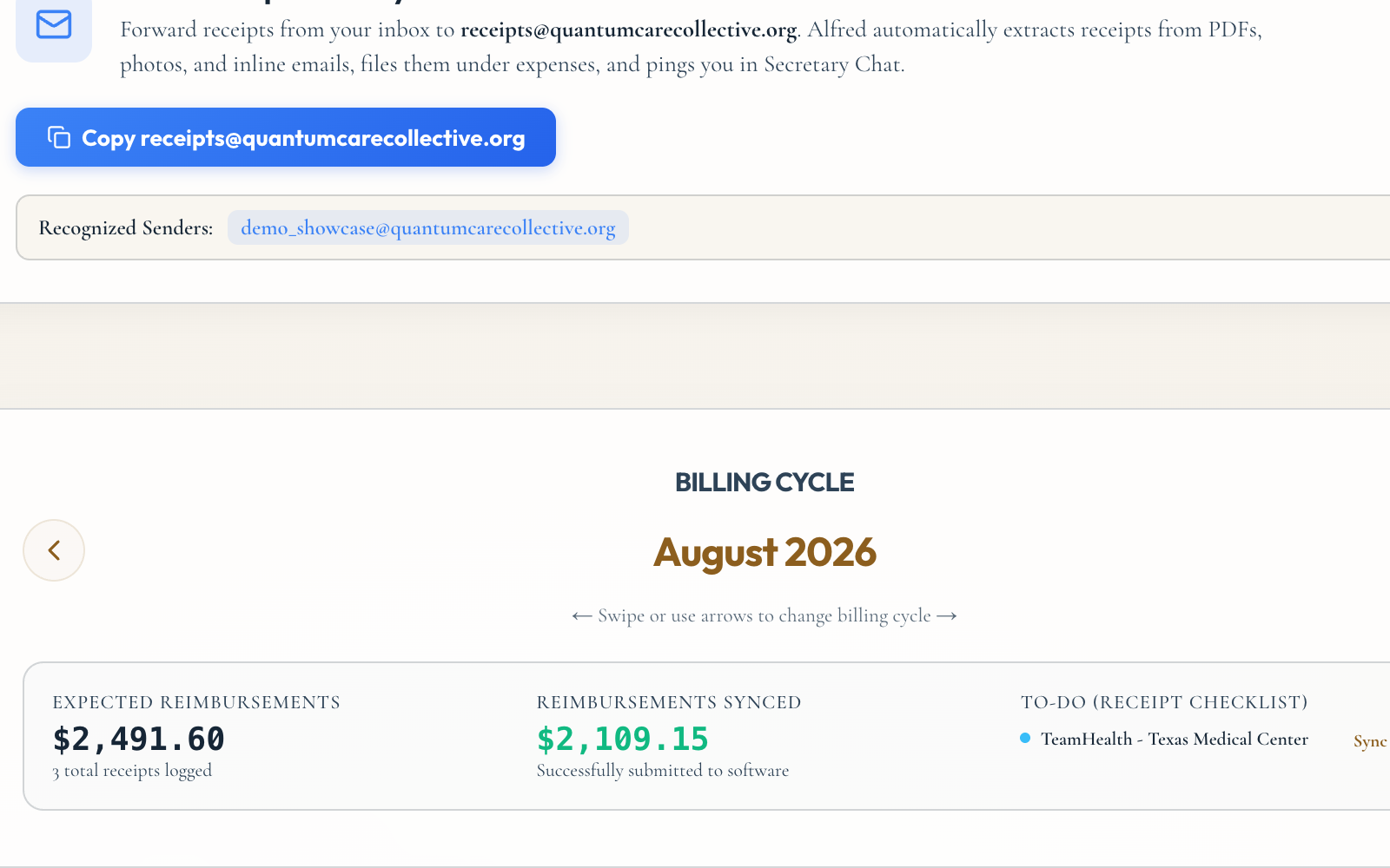 Reimbursements Portal Feature Preview